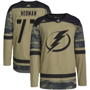 Men's Tampa Bay Lightning Victor Hedman Adidas Authentic Military Appreciation Practice Jersey - Camo