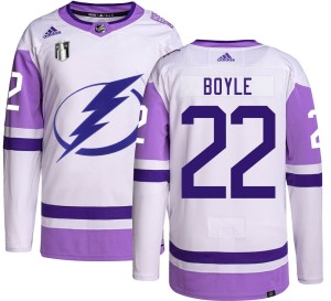 Men's Tampa Bay Lightning Dan Boyle Adidas Authentic Hockey Fights Cancer 2022 Stanley Cup Final Jersey -