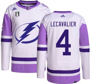 Men's Tampa Bay Lightning Vincent Lecavalier Adidas Authentic Hockey Fights Cancer 2022 Stanley Cup Final Jersey -