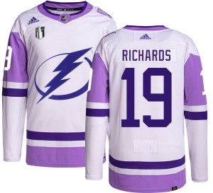 Men's Tampa Bay Lightning Brad Richards Adidas Authentic Hockey Fights Cancer 2022 Stanley Cup Final Jersey -