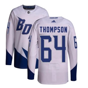 Men's Tampa Bay Lightning Jack Thompson Adidas Authentic 2022 Stadium Series Primegreen Jersey - White