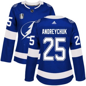 Women's Tampa Bay Lightning Dave Andreychuk Adidas Authentic Home 2022 Stanley Cup Final Jersey - Blue