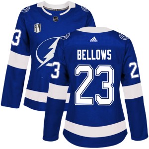 Women's Tampa Bay Lightning Brian Bellows Adidas Authentic Home 2022 Stanley Cup Final Jersey - Blue