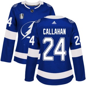 Women's Tampa Bay Lightning Ryan Callahan Adidas Authentic Home 2022 Stanley Cup Final Jersey - Blue