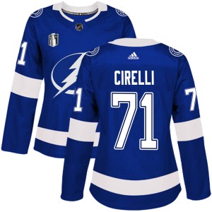Women's Tampa Bay Lightning Anthony Cirelli Adidas Authentic Home 2022 Stanley Cup Final Jersey - Blue