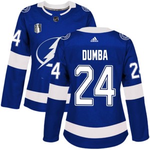 Women's Tampa Bay Lightning Matt Dumba Adidas Authentic Home 2022 Stanley Cup Final Jersey - Blue