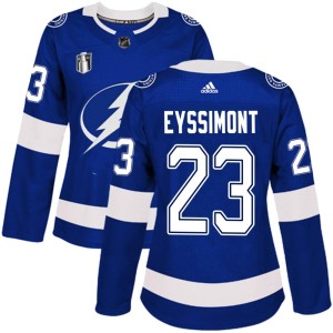 Women's Tampa Bay Lightning Michael Eyssimont Adidas Authentic Home 2022 Stanley Cup Final Jersey - Blue
