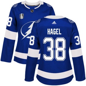 Women's Tampa Bay Lightning Brandon Hagel Adidas Authentic Home 2022 Stanley Cup Final Jersey - Blue