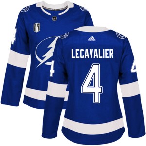 Women's Tampa Bay Lightning Vincent Lecavalier Adidas Authentic Home 2022 Stanley Cup Final Jersey - Blue