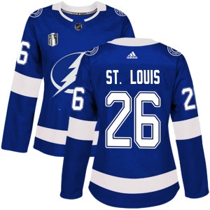 Women's Tampa Bay Lightning Martin St. Louis Adidas Authentic Home 2022 Stanley Cup Final Jersey - Blue