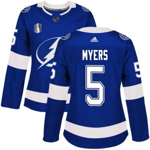 Women's Tampa Bay Lightning Philippe Myers Adidas Authentic Home 2022 Stanley Cup Final Jersey - Blue