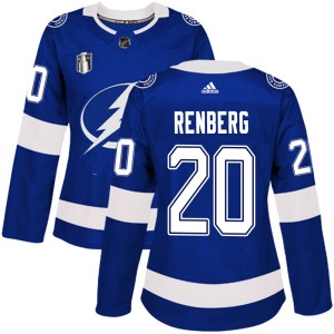 Women's Tampa Bay Lightning Mikael Renberg Adidas Authentic Home 2022 Stanley Cup Final Jersey - Blue