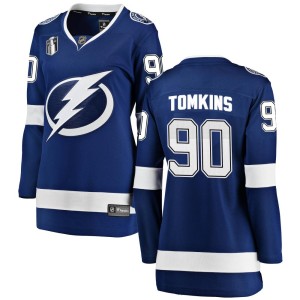 Women's Tampa Bay Lightning Matt Tomkins Fanatics Branded Breakaway Home 2022 Stanley Cup Final Jersey - Blue