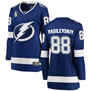 Women's Tampa Bay Lightning Andrei Vasilevskiy Fanatics Branded Breakaway Home 2022 Stanley Cup Final Jersey - Blue