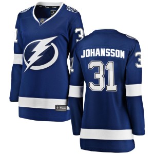 Women's Tampa Bay Lightning Jonas Johansson Fanatics Branded Breakaway Home Jersey - Blue
