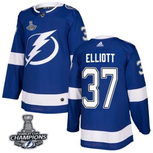 Youth Tampa Bay Lightning Brian Elliott Adidas Authentic Home 2020 Stanley Cup Champions Jersey - Blue