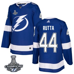 Youth Tampa Bay Lightning Jan Rutta Adidas Authentic Home 2020 Stanley Cup Champions Jersey - Blue