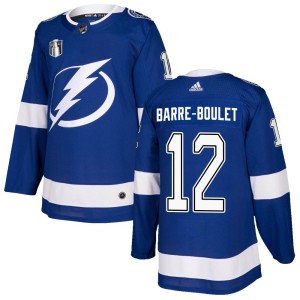 Men's Tampa Bay Lightning Alex Barre-Boulet Adidas Authentic Home 2022 Stanley Cup Final Jersey - Blue