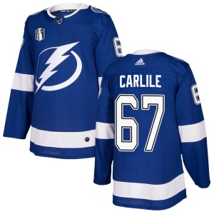 Men's Tampa Bay Lightning Declan Carlile Adidas Authentic Home 2022 Stanley Cup Final Jersey - Blue
