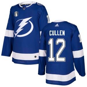 Men's Tampa Bay Lightning John Cullen Adidas Authentic Home 2022 Stanley Cup Final Jersey - Blue