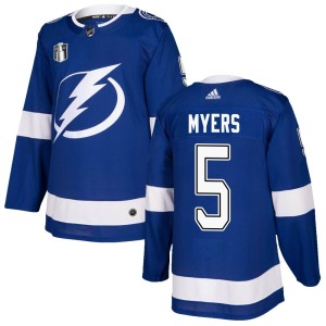 Men's Tampa Bay Lightning Philippe Myers Adidas Authentic Home 2022 Stanley Cup Final Jersey - Blue