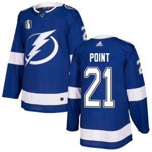 Men's Tampa Bay Lightning Brayden Point Adidas Authentic Home 2022 Stanley Cup Final Jersey - Blue