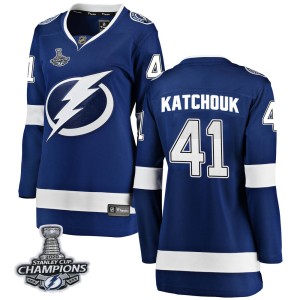 Women's Tampa Bay Lightning Boris Katchouk Fanatics Branded Breakaway Home 2020 Stanley Cup Champions Jersey - Blue