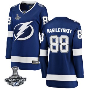 Women's Tampa Bay Lightning Andrei Vasilevskiy Fanatics Branded Breakaway Home 2020 Stanley Cup Champions Jersey - Blue