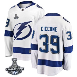 Youth Tampa Bay Lightning Enrico Ciccone Fanatics Branded Breakaway Away 2020 Stanley Cup Champions Jersey - White