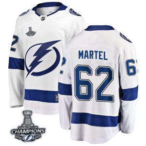 Youth Tampa Bay Lightning Danick Martel Fanatics Branded Breakaway Away 2020 Stanley Cup Champions Jersey - White