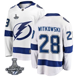 Youth Tampa Bay Lightning Luke Witkowski Fanatics Branded Breakaway Away 2020 Stanley Cup Champions Jersey - White