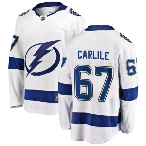 Men's Tampa Bay Lightning Declan Carlile Fanatics Branded Breakaway Away Jersey - White