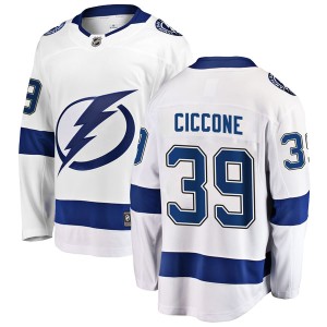 Men's Tampa Bay Lightning Enrico Ciccone Fanatics Branded Breakaway Away Jersey - White