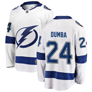 Men's Tampa Bay Lightning Matt Dumba Fanatics Branded Breakaway Away Jersey - White