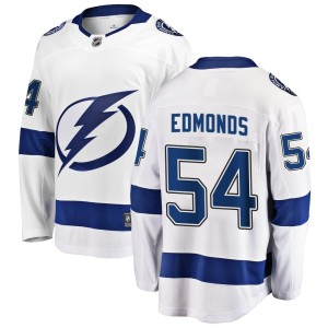 Men's Tampa Bay Lightning Lucas Edmonds Fanatics Branded Breakaway Away Jersey - White