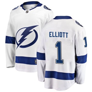 Men's Tampa Bay Lightning Brian Elliott Fanatics Branded Breakaway Away Jersey - White