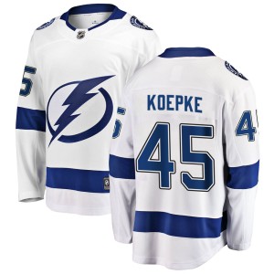 Men's Tampa Bay Lightning Cole Koepke Fanatics Branded Breakaway Away Jersey - White