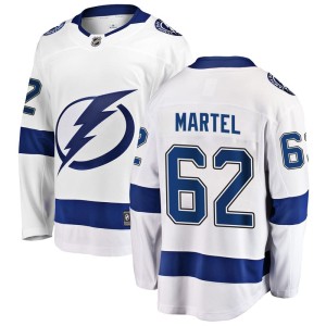 Men's Tampa Bay Lightning Danick Martel Fanatics Branded Breakaway Away Jersey - White