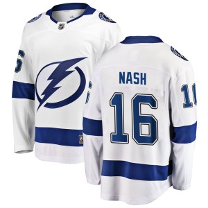 Men's Tampa Bay Lightning Riley Nash Fanatics Branded Breakaway Away Jersey - White