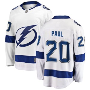 Men's Tampa Bay Lightning Nicholas Paul Fanatics Branded Breakaway Away Jersey - White