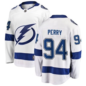 Men's Tampa Bay Lightning Corey Perry Fanatics Branded Breakaway Away Jersey - White