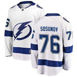 Men's Tampa Bay Lightning Oleg Sosunov Fanatics Branded Breakaway Away Jersey - White