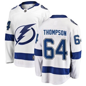 Men's Tampa Bay Lightning Jack Thompson Fanatics Branded Breakaway Away Jersey - White