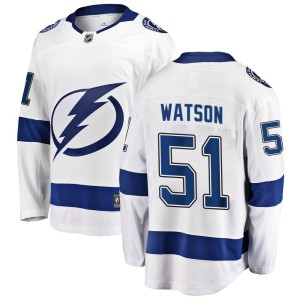 Men's Tampa Bay Lightning Austin Watson Fanatics Branded Breakaway Away Jersey - White