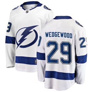 Men's Tampa Bay Lightning Scott Wedgewood Fanatics Branded ized Breakaway Away Jersey - White