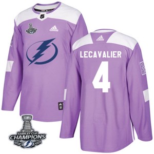 Men's Tampa Bay Lightning Vincent Lecavalier Adidas Authentic Fights Cancer Practice 2020 Stanley Cup Champions Jersey - Purple