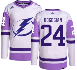 Men's Tampa Bay Lightning Zach Bogosian Adidas Authentic Hockey Fights Cancer Jersey -