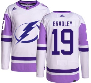 Men's Tampa Bay Lightning Brian Bradley Adidas Authentic Hockey Fights Cancer Jersey -