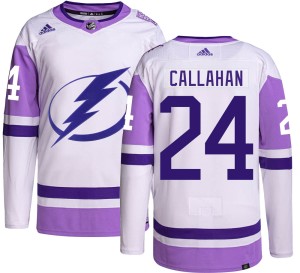 Men's Tampa Bay Lightning Ryan Callahan Adidas Authentic Hockey Fights Cancer Jersey -