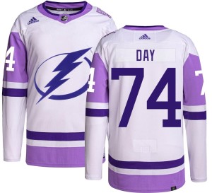 Men's Tampa Bay Lightning Sean Day Adidas Authentic Hockey Fights Cancer Jersey -